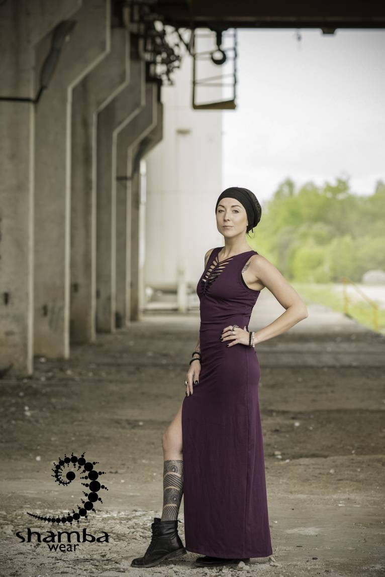 Purple promise dress~long dress,slashed,open back,cutout,braided,festival fashion,burningman,alternative wear,bohemian,handmade and unique~