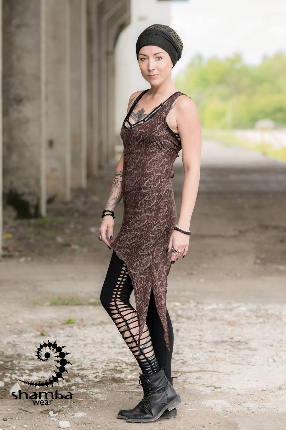 Black leaf handmade leggings~