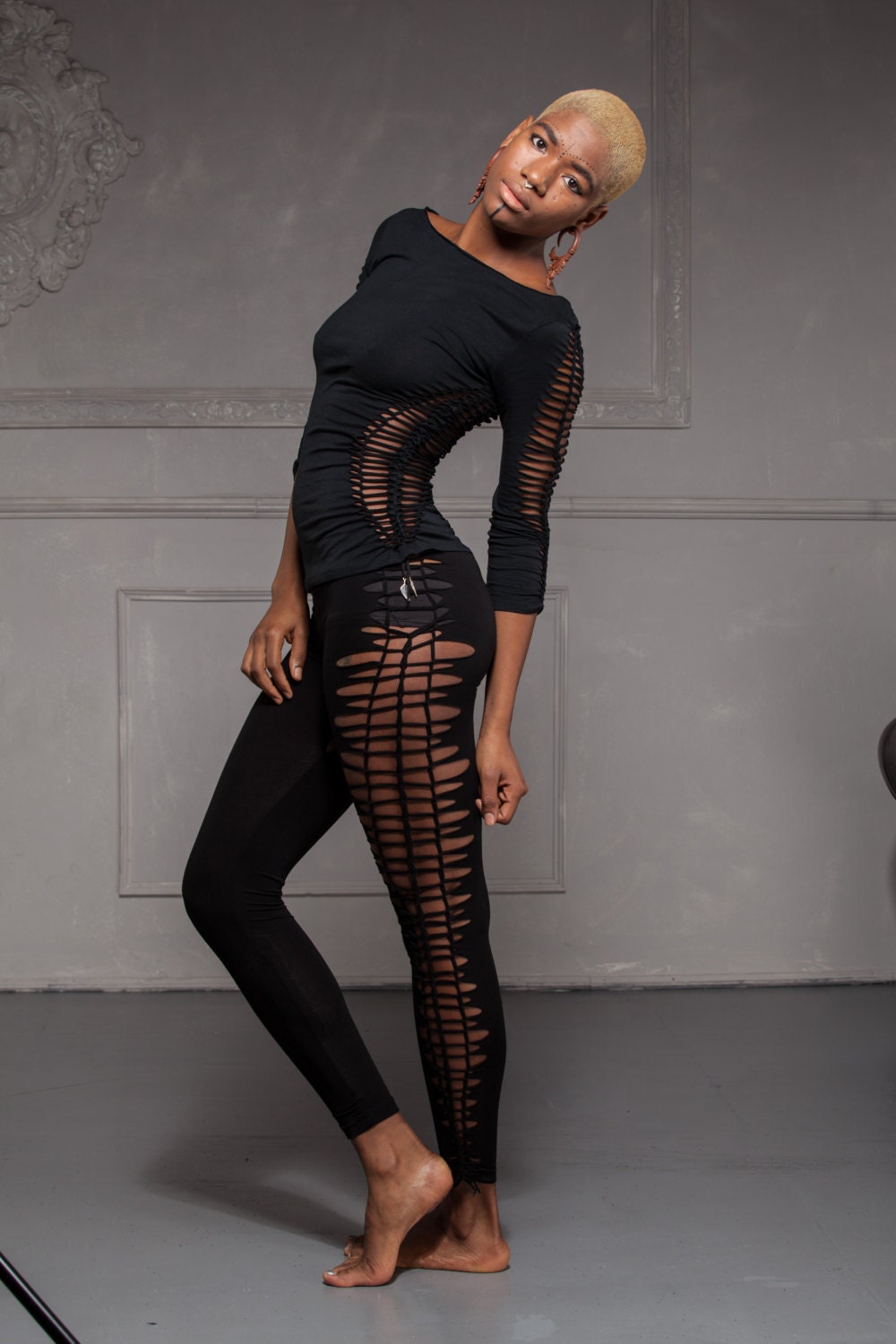 Cutout Braided Leggings~Festival fashion collection~