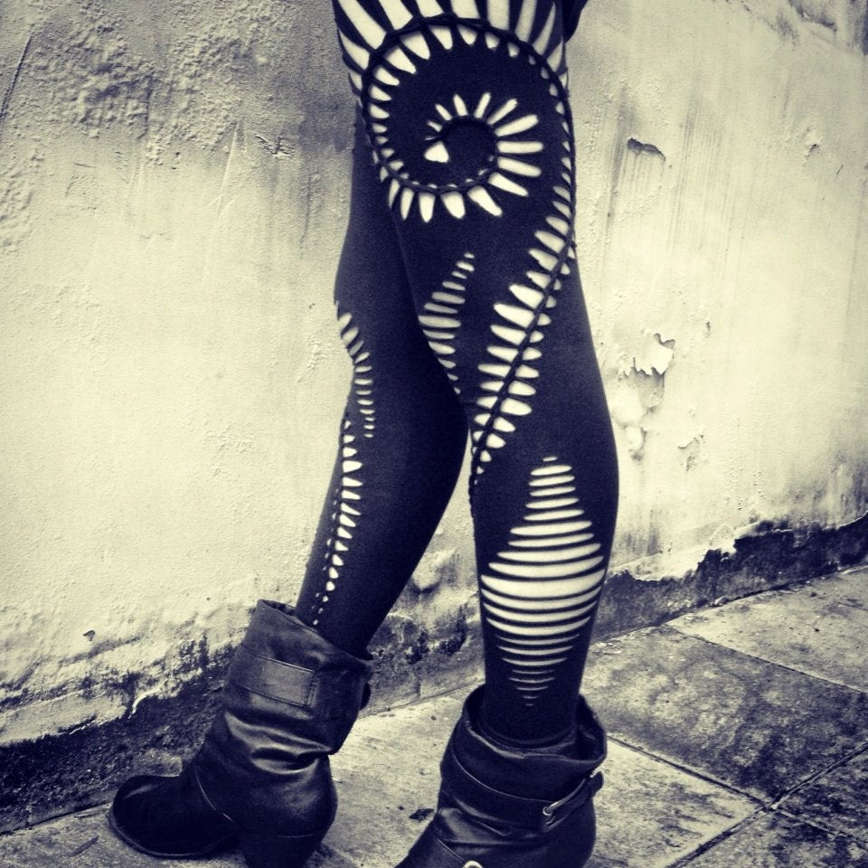 Burner Style braided Spiral Leggings,cutout stretchy festivals fashion wear,edmfashion,handmade unique leggings,pixie,goa wear, psy outfit