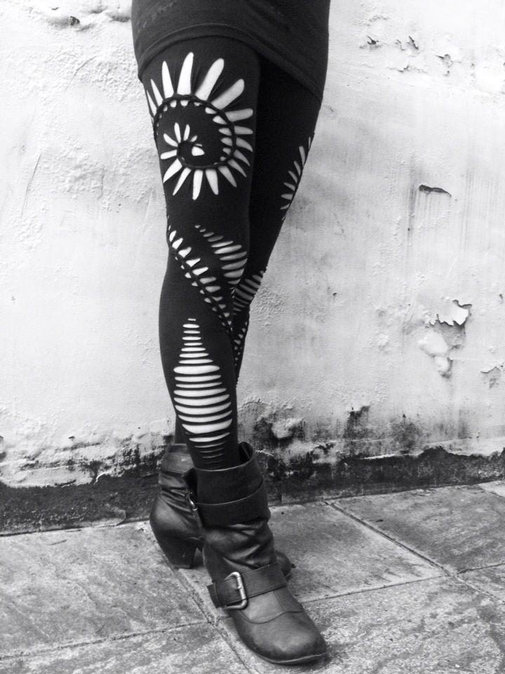 Burner Style braided Spiral Leggings,cutout stretchy festivals fashion wear,edmfashion,handmade unique leggings,pixie,goa wear, psy outfit